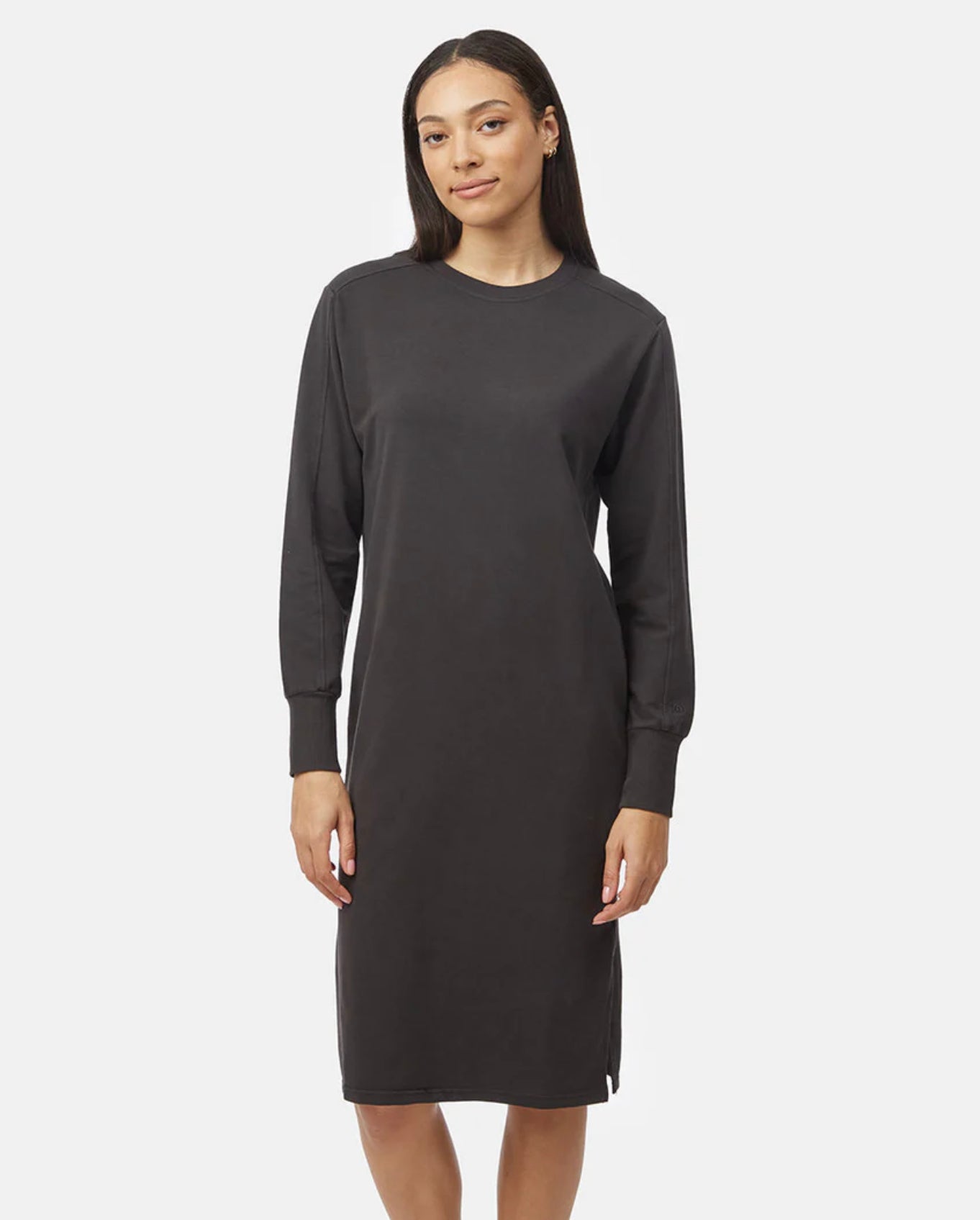 French Terry Long Sleeve Crew Dress